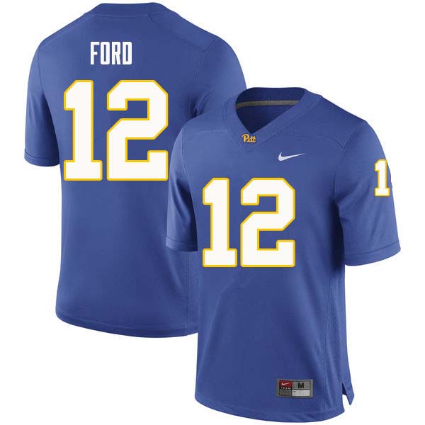 Men #12 Paris Ford Pittsburgh Panthers College Football Jerseys Sale-Royal